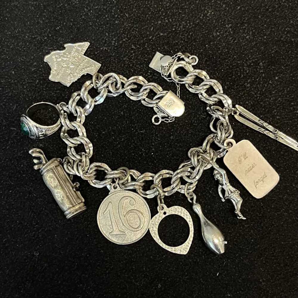 Vintage Sterling Silver Charm Bracelet - image 4