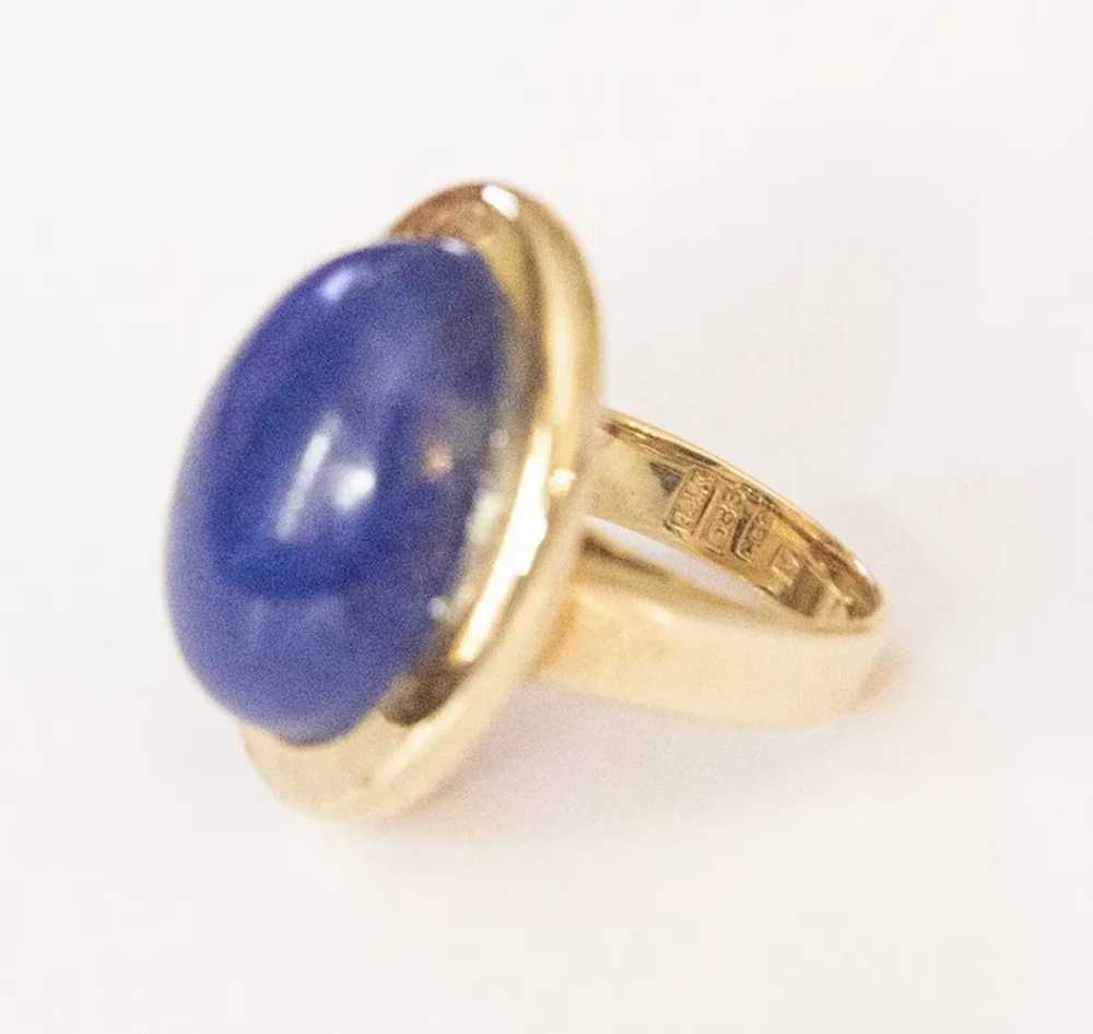 Custom made Lapis Lazuli 14kt Yellow Gold Ring. - image 3