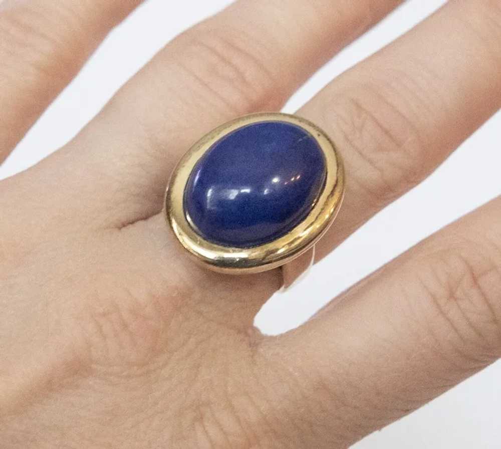 Custom made Lapis Lazuli 14kt Yellow Gold Ring. - image 4