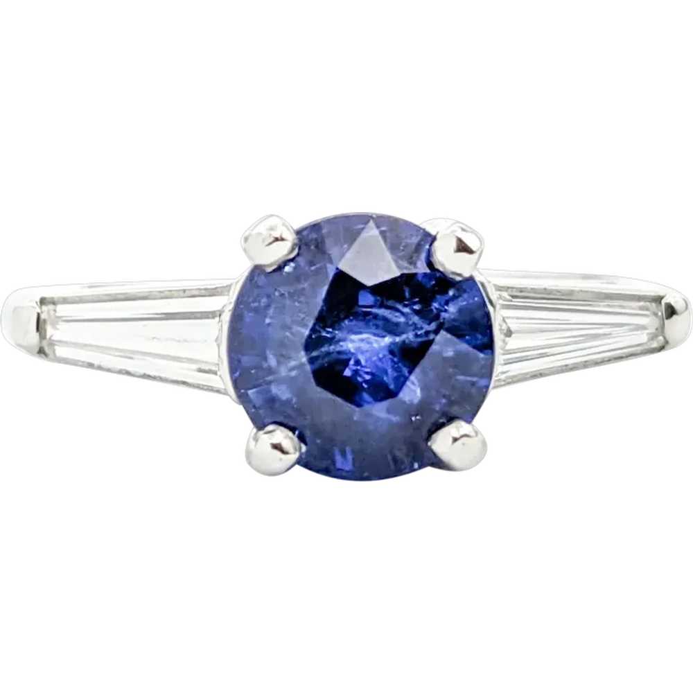 Contemporary Sapphire & Diamond Engagement Ring - image 1