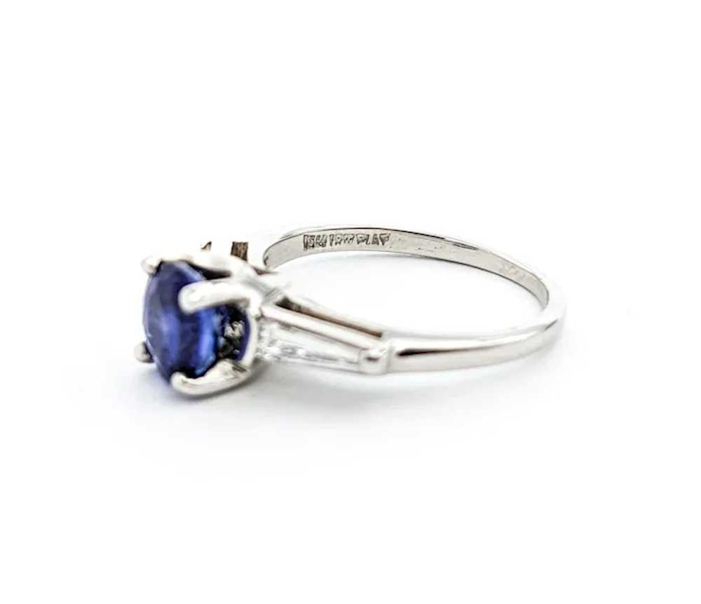 Contemporary Sapphire & Diamond Engagement Ring - image 6