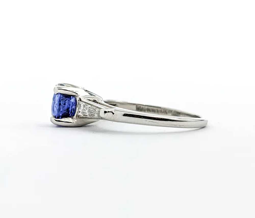 Contemporary Sapphire & Diamond Engagement Ring - image 7