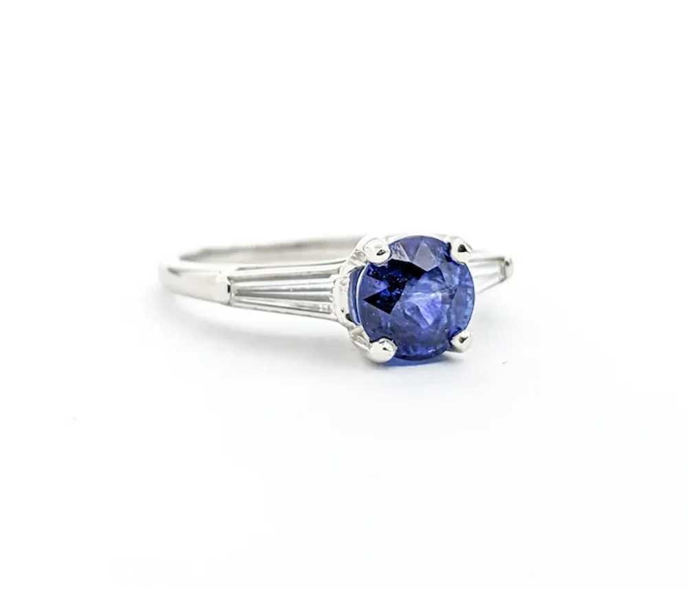 Contemporary Sapphire & Diamond Engagement Ring - image 8