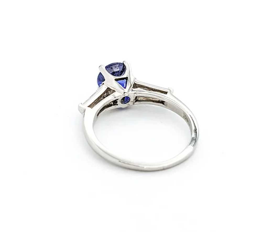 Contemporary Sapphire & Diamond Engagement Ring - image 9