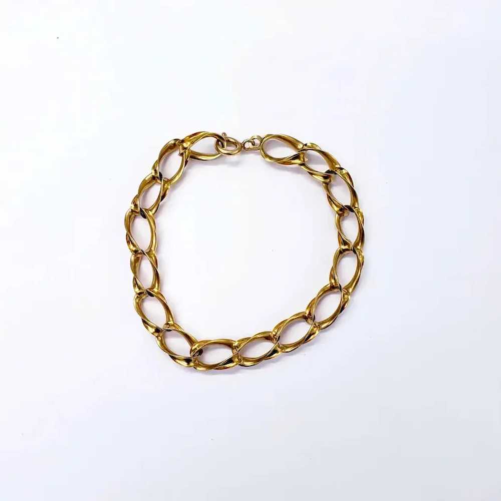 Vintage Indaerre Swirled 18 Karat Gold Link Brace… - image 2