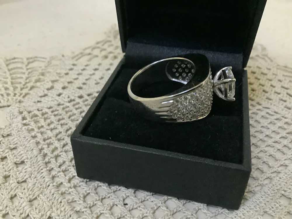 Sterling and CZ Cocktail Ring Size 11 - image 5