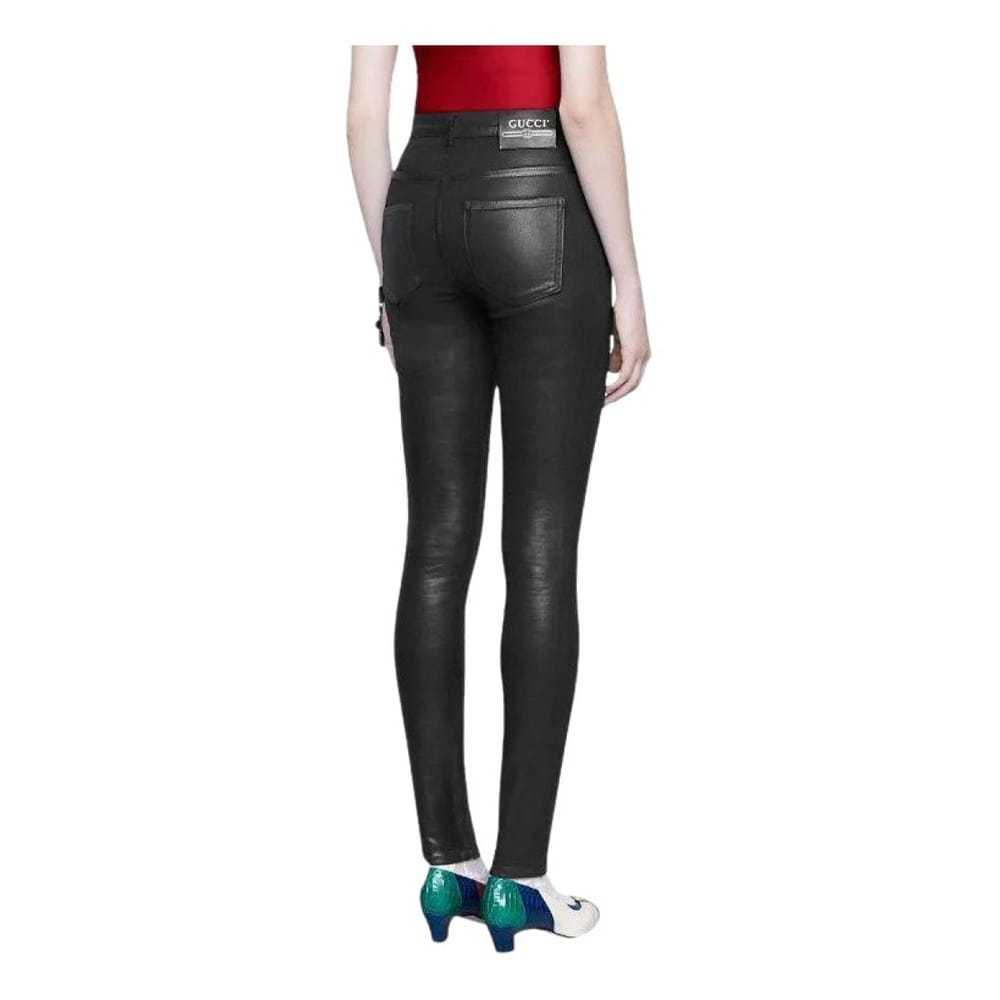 Gucci Leather slim pants - image 2