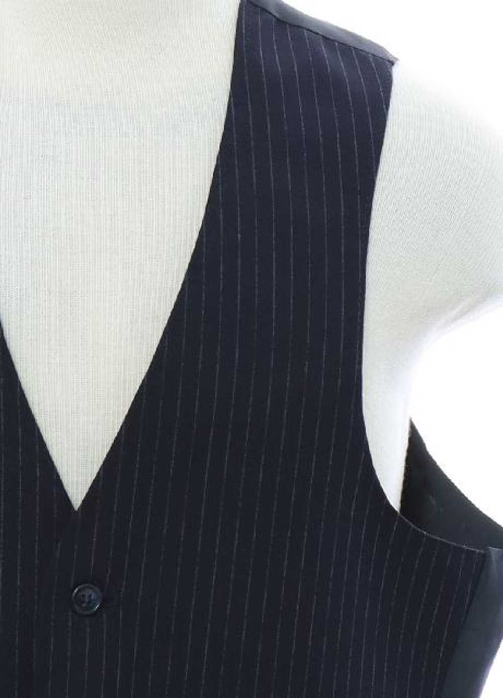 1990's Mens Dark Blue Pinstriped Suit Vest - image 2