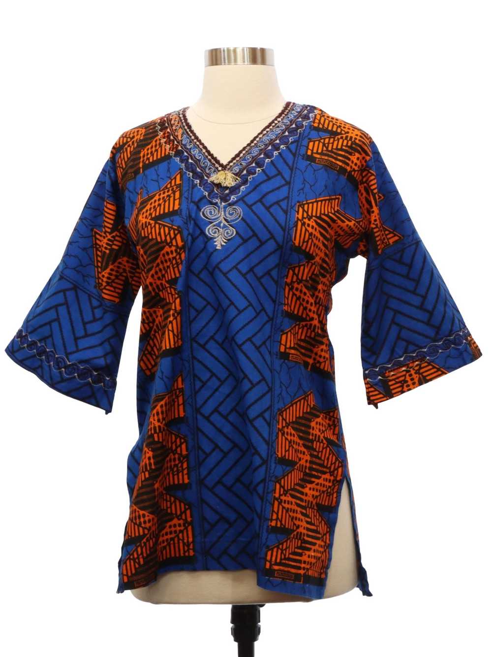 1990's Womens African Print Tunic Shirt - image 1