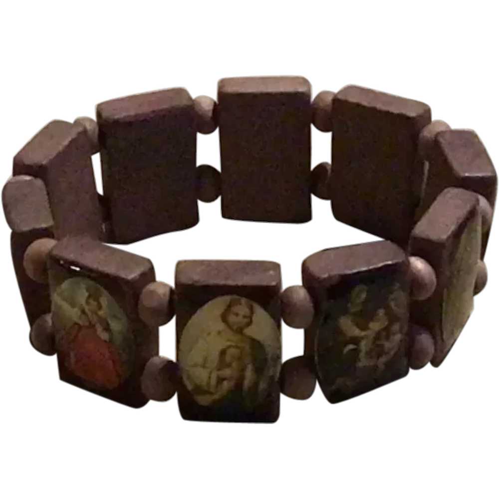 Wooden Stretch Catholic Bracelet - image 1