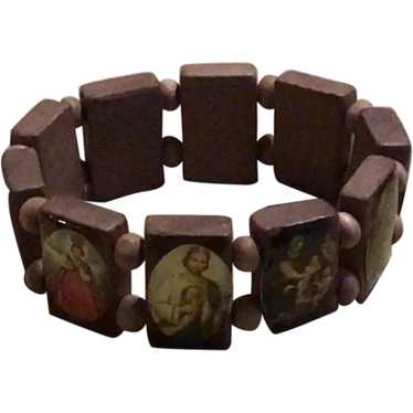 Wooden Stretch Catholic Bracelet - image 1