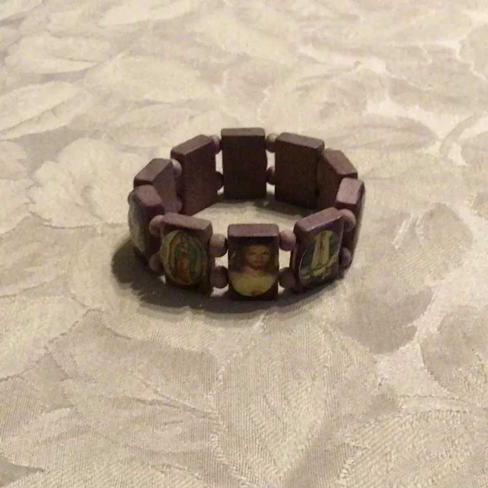 Wooden Stretch Catholic Bracelet - image 2