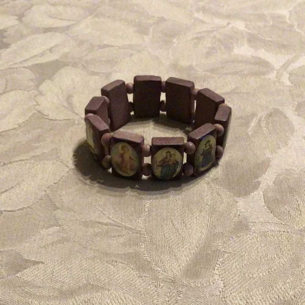 Wooden Stretch Catholic Bracelet - image 3