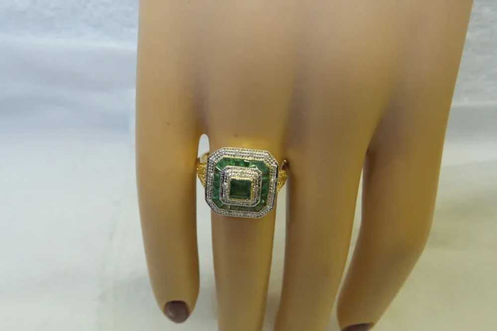 Classic Solid 14kt Natural Columbian Emeralds and… - image 10