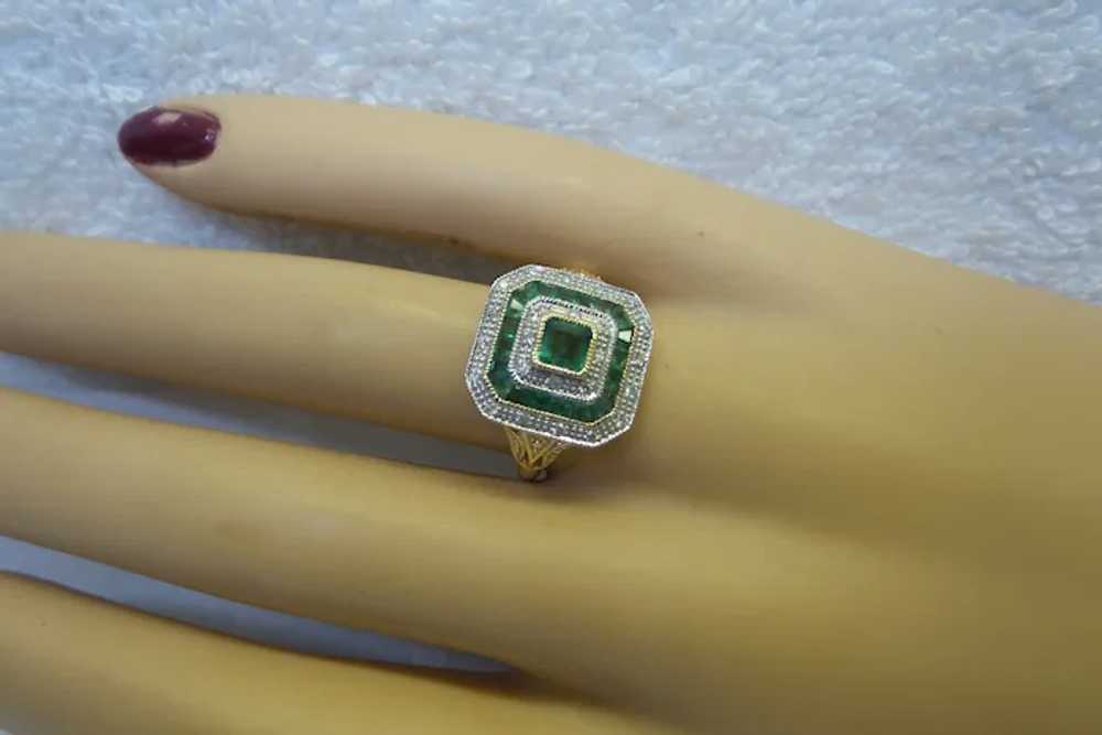 Classic Solid 14kt Natural Columbian Emeralds and… - image 11