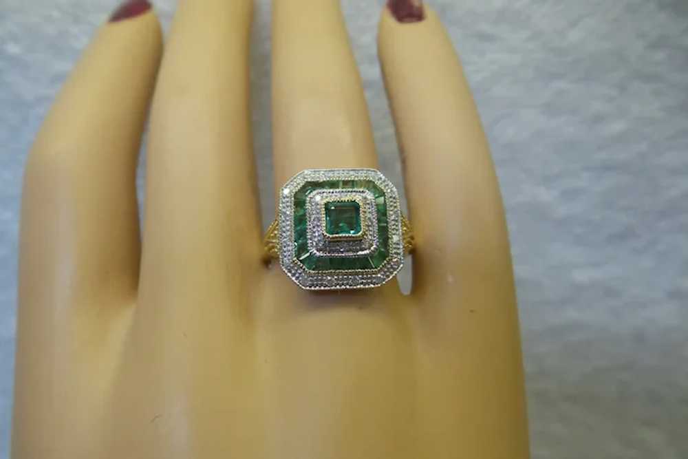 Classic Solid 14kt Natural Columbian Emeralds and… - image 3