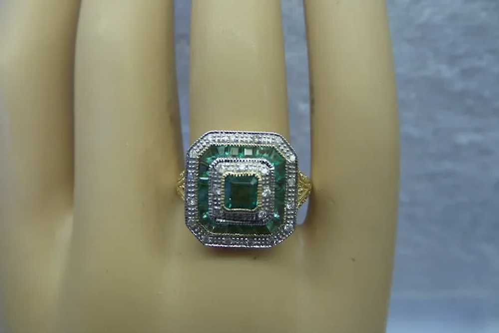 Classic Solid 14kt Natural Columbian Emeralds and… - image 4