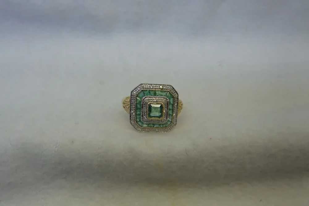 Classic Solid 14kt Natural Columbian Emeralds and… - image 5