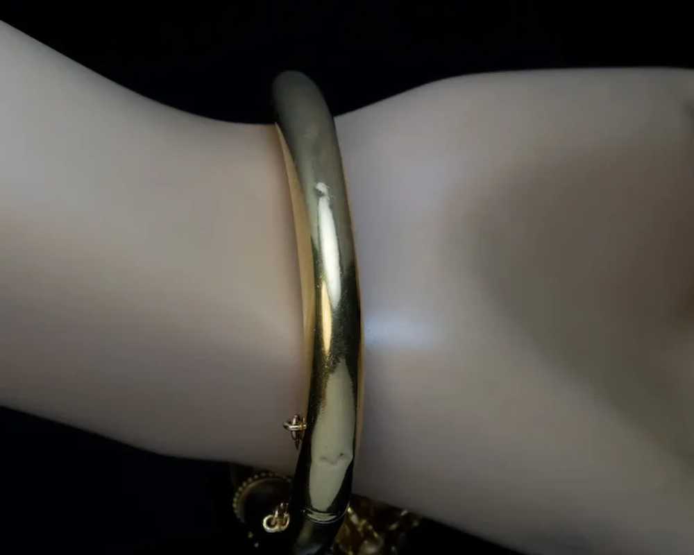 Antique Greek Revival Gold Diamond Bangle Bracelet - image 10