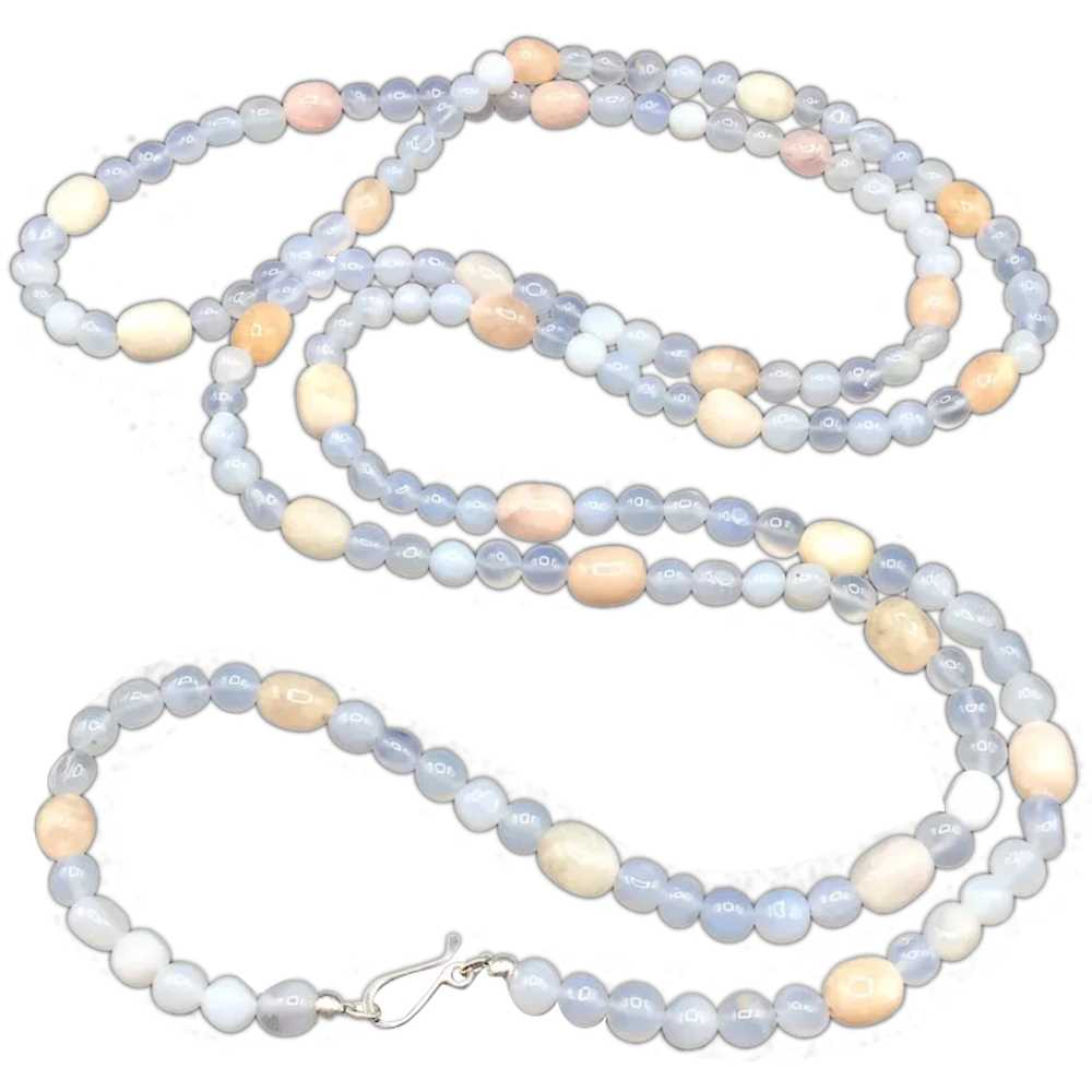 Jay King Beaded Strand Necklace Light Blue Semi P… - image 1