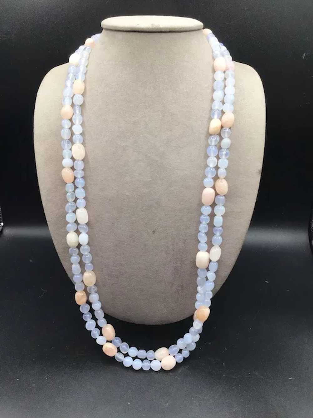 Jay King Beaded Strand Necklace Light Blue Semi P… - image 3