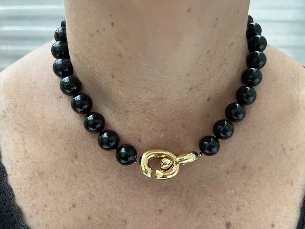 Angela Cummings Onyx Bead and Gold Necklace - image 3