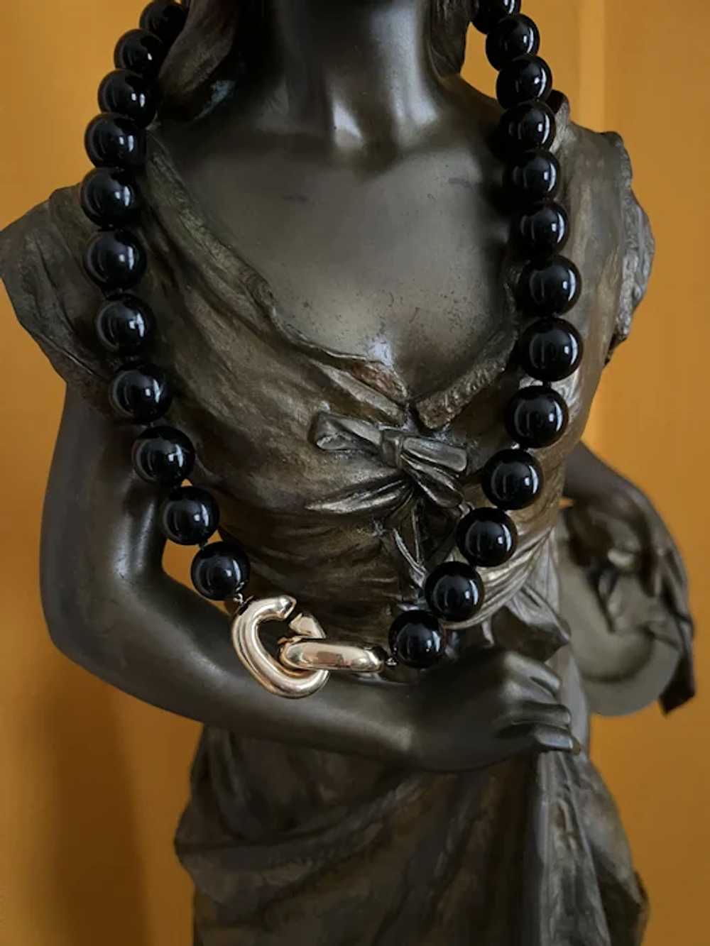 Angela Cummings Onyx Bead and Gold Necklace - image 7