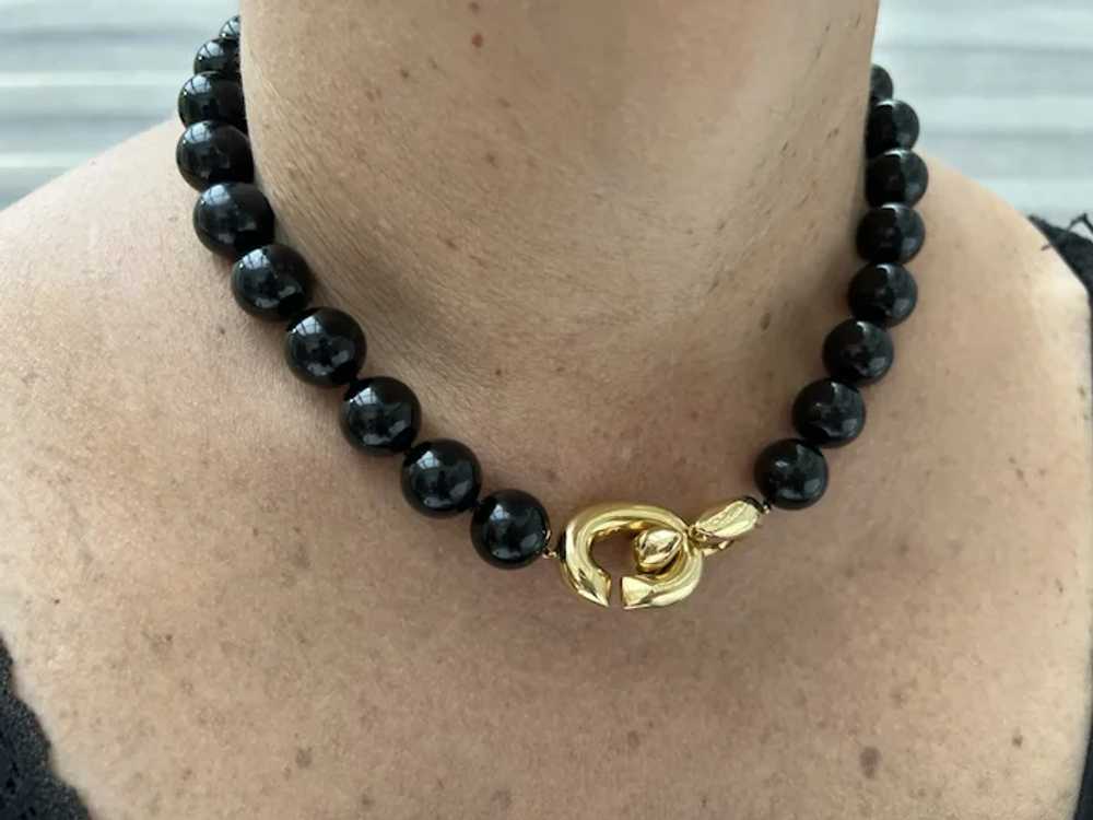 Angela Cummings Onyx Bead and Gold Necklace - image 9