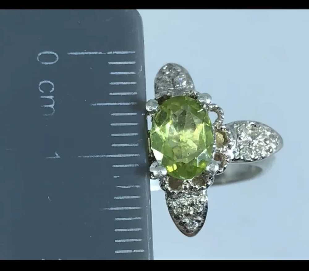 14k Peridot & Diamonds Ring, free resize - image 4