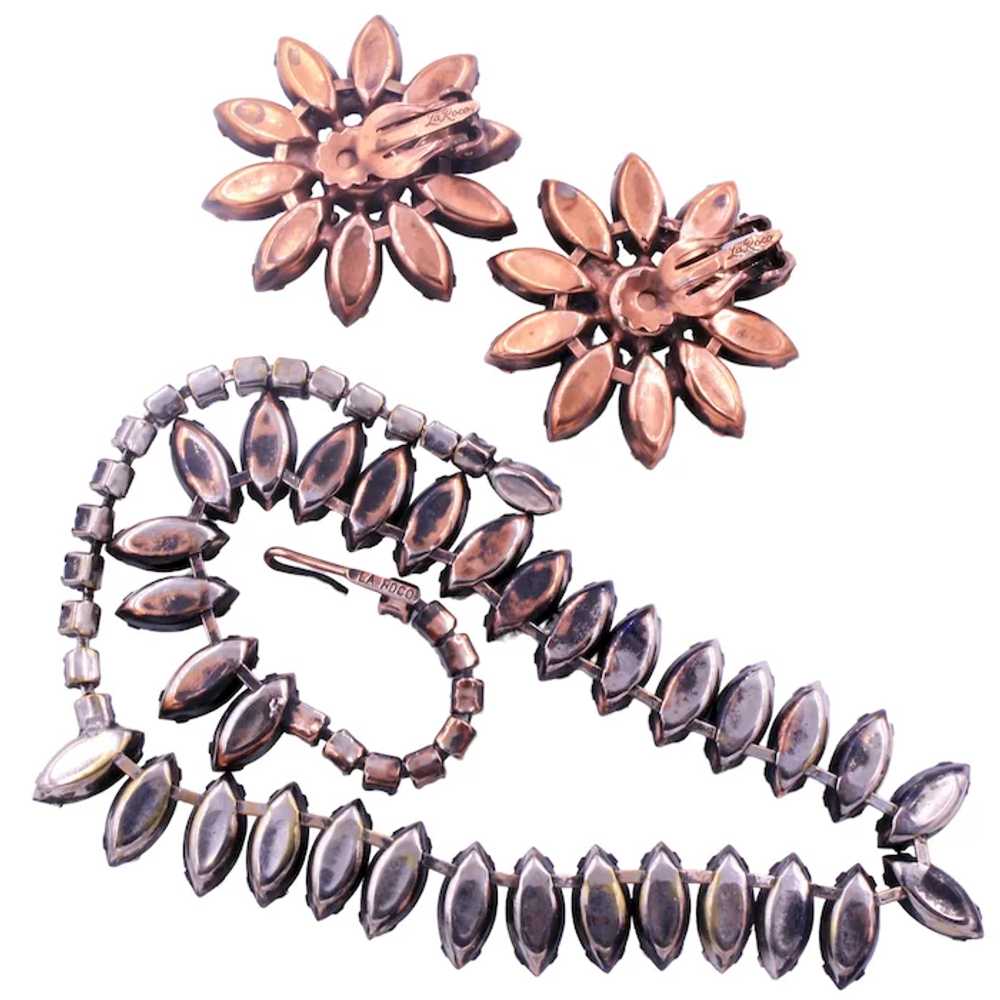 Necklace Flower Earrings Demi La Roco Sapphire Bl… - image 7