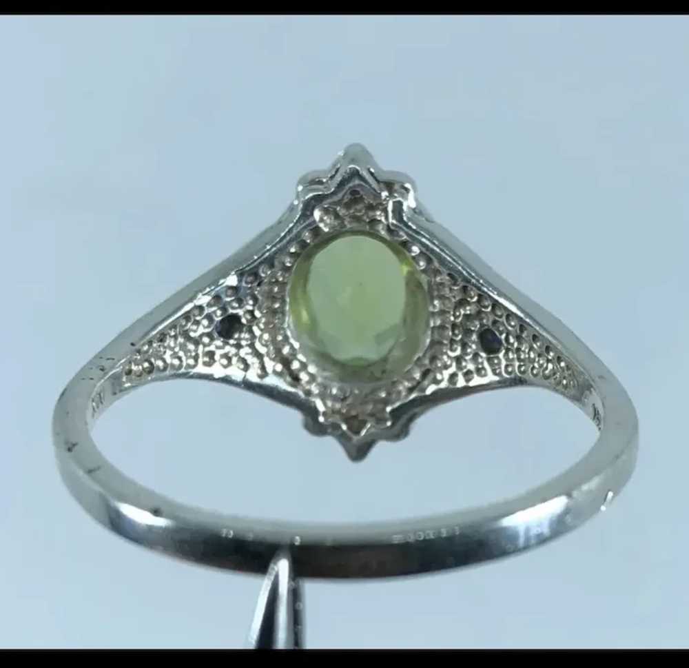 14k Peridot & Sapphire Ring, free resize - image 3