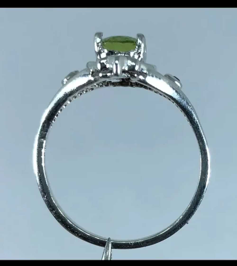 14k Peridot & Sapphire Ring, free resize - image 6