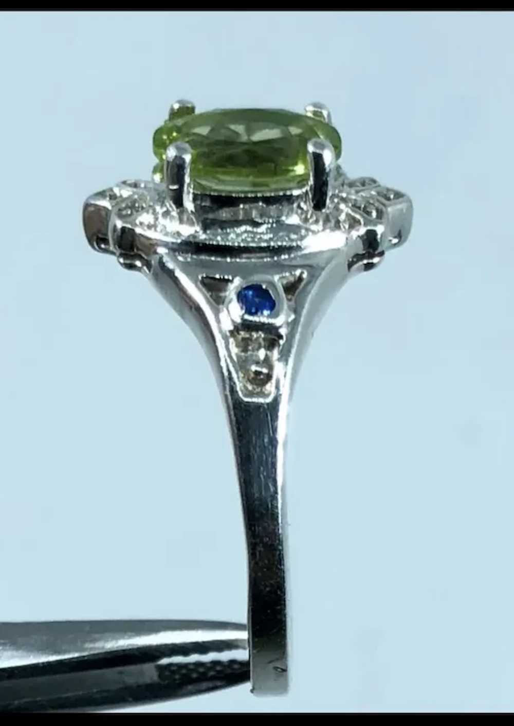 14k Peridot & Sapphire Ring, free resize - image 7