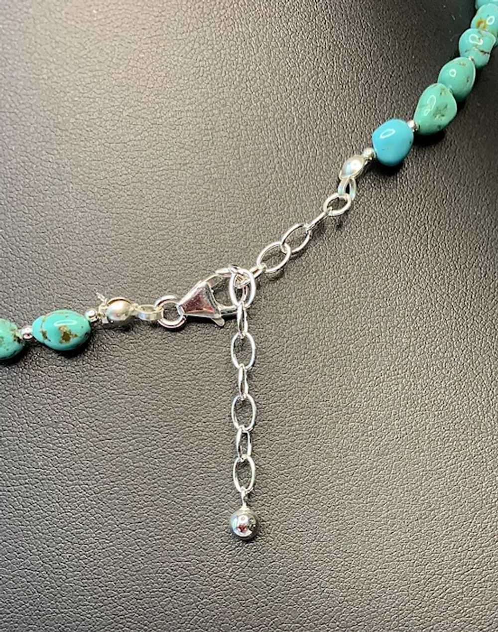 Genuine Hubei Turquoise and Sterling Silver Neckl… - image 3