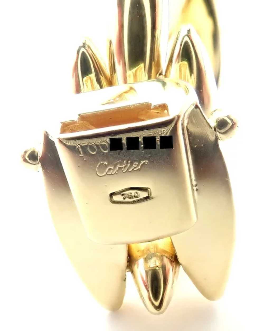 Authentic! Cartier Three-Row 18k Yellow Gold Gent… - image 6