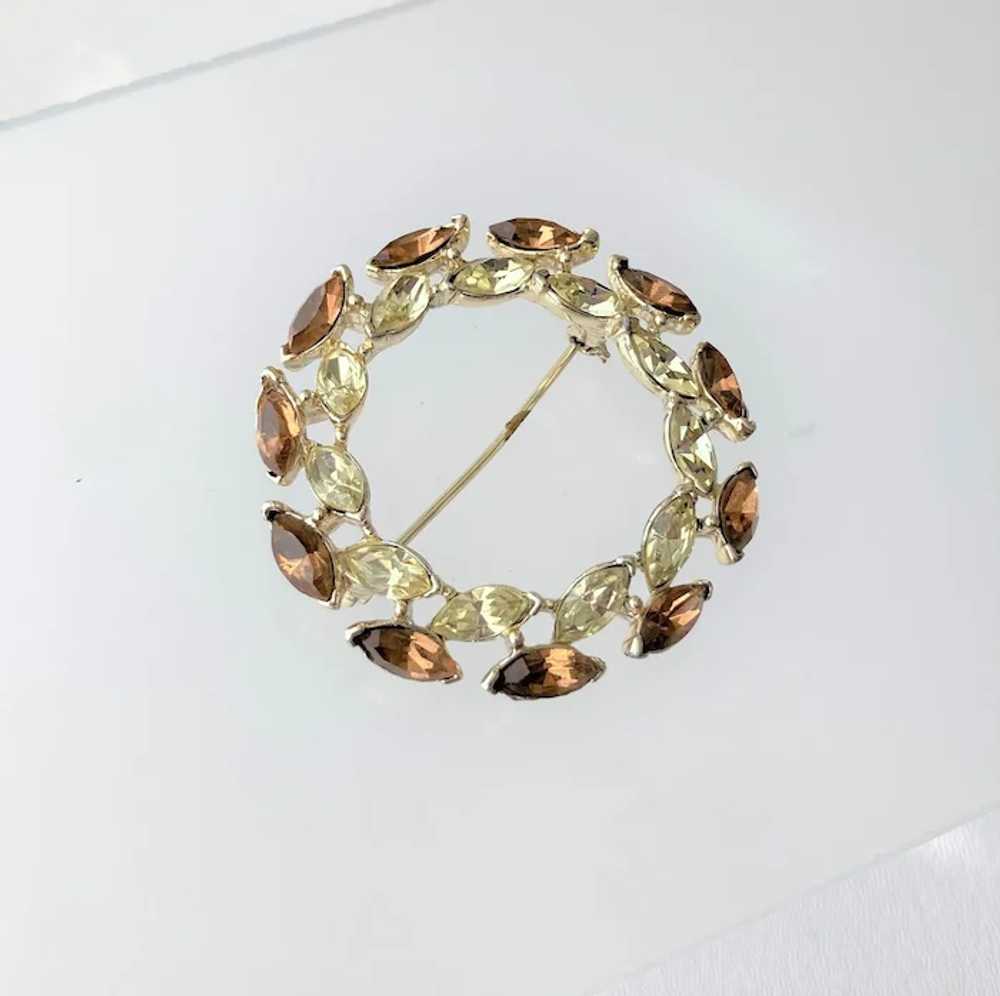 Topaz and Jonquil Marquis Rhinestones Eternity Pin - image 4