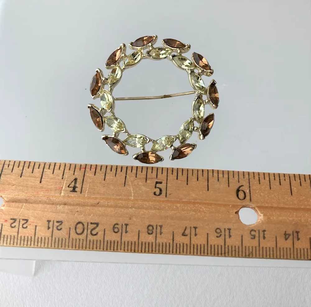 Topaz and Jonquil Marquis Rhinestones Eternity Pin - image 6