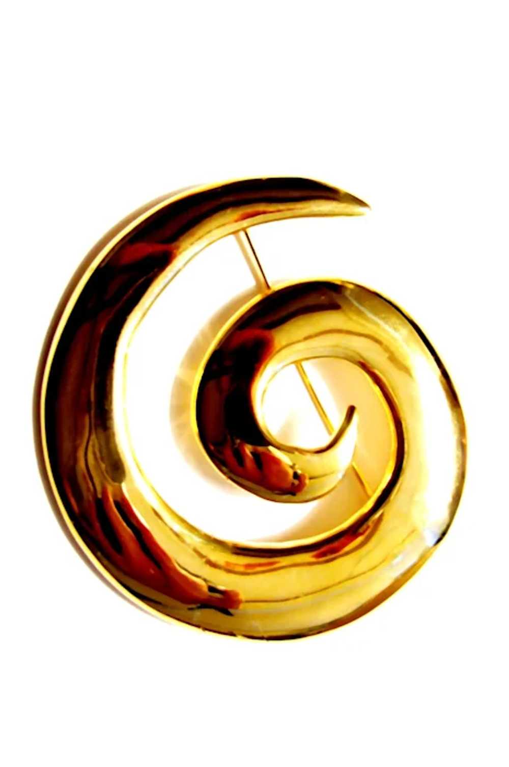 Gleaming GOLD-Tone MODERNIST Style "Swirl" Patter… - image 2