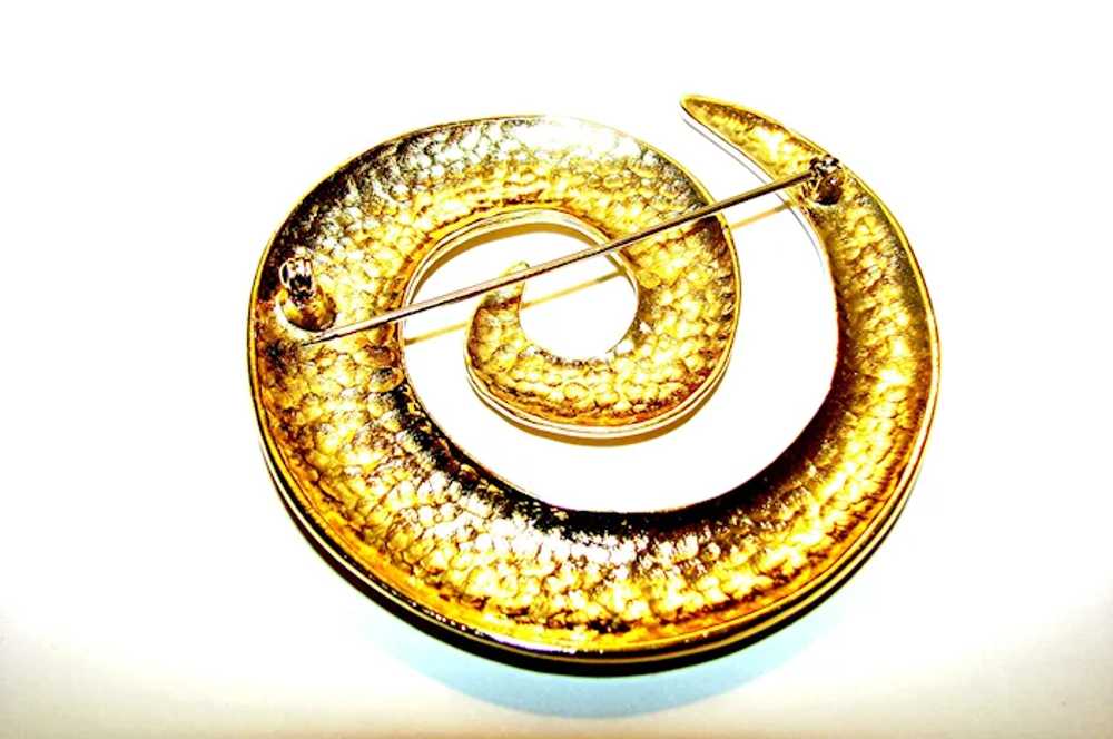 Gleaming GOLD-Tone MODERNIST Style "Swirl" Patter… - image 3