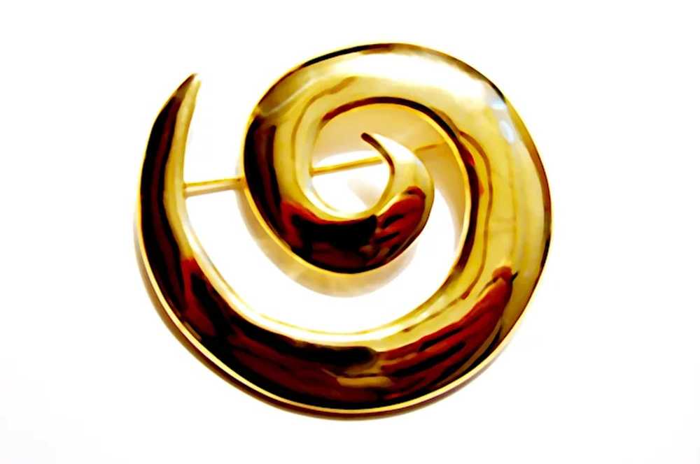 Gleaming GOLD-Tone MODERNIST Style "Swirl" Patter… - image 6