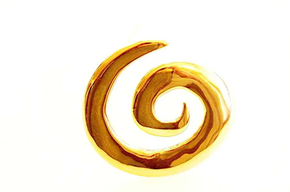 Gleaming GOLD-Tone MODERNIST Style "Swirl" Patter… - image 7