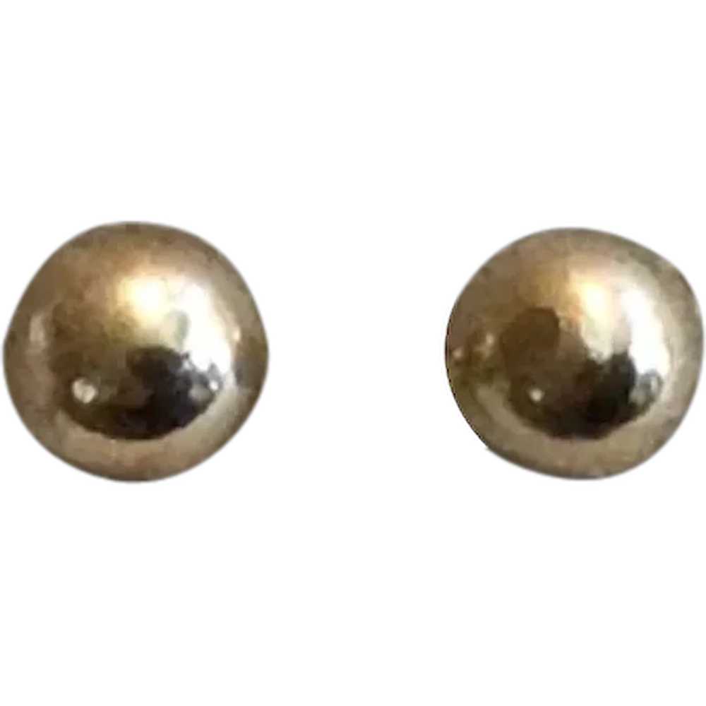 Gold Filled Screw Back Pierced Ball Earrings - image 1