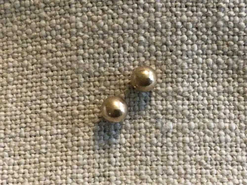 Gold Filled Screw Back Pierced Ball Earrings - image 3