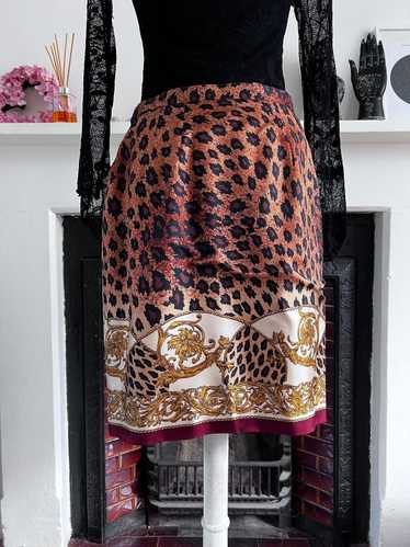 Leopard Print Wrap Skirt - Norman Marcus Leopard S