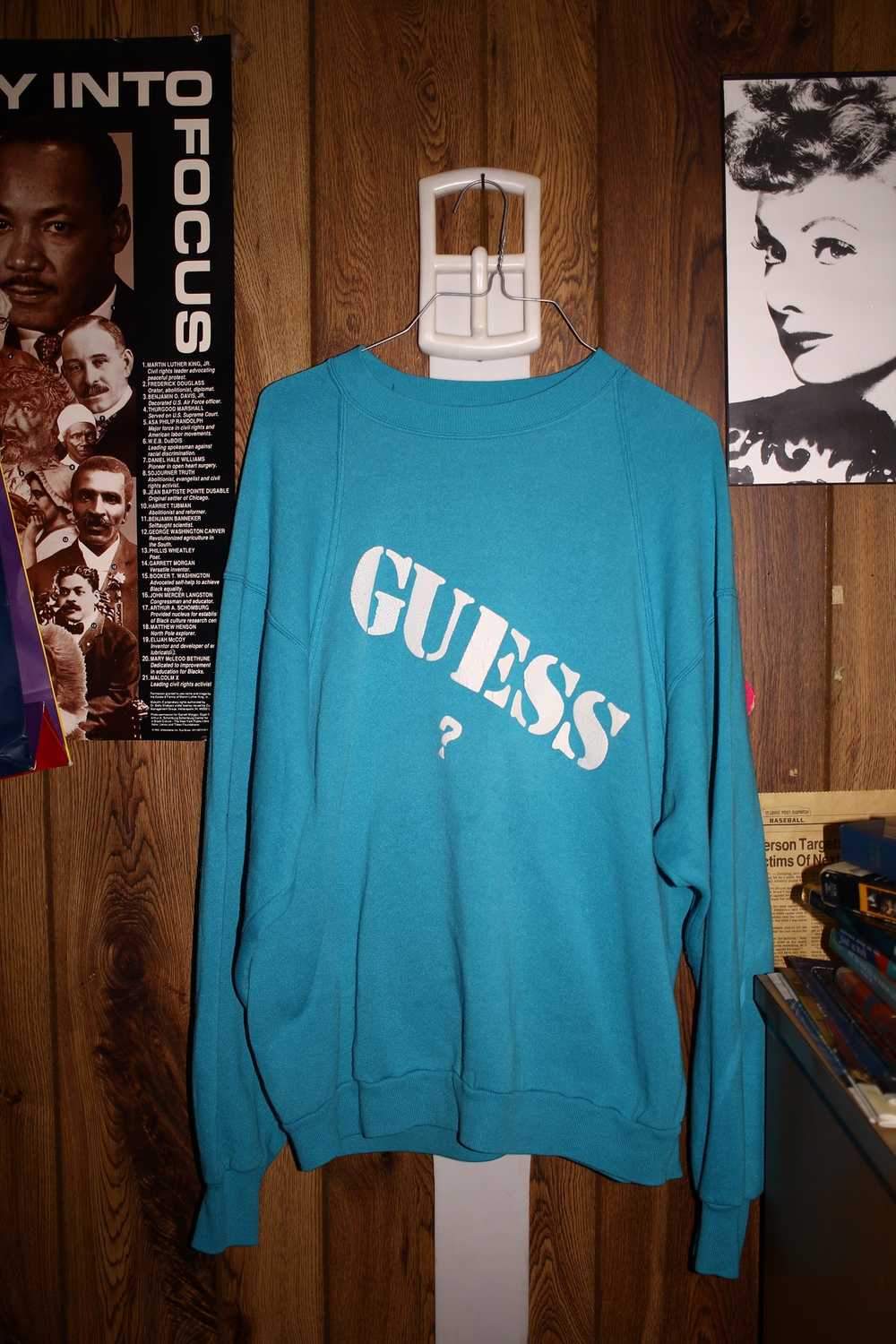 Guess × Vintage 90s Guess ? Sweatshirt (Turquoise) - image 1