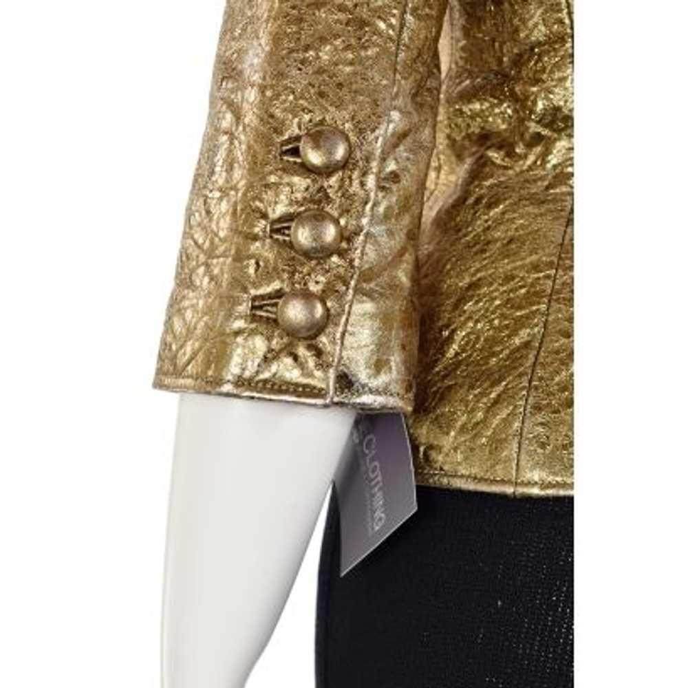 St. John Couture Leather Jacket in Gold / Silver … - image 8