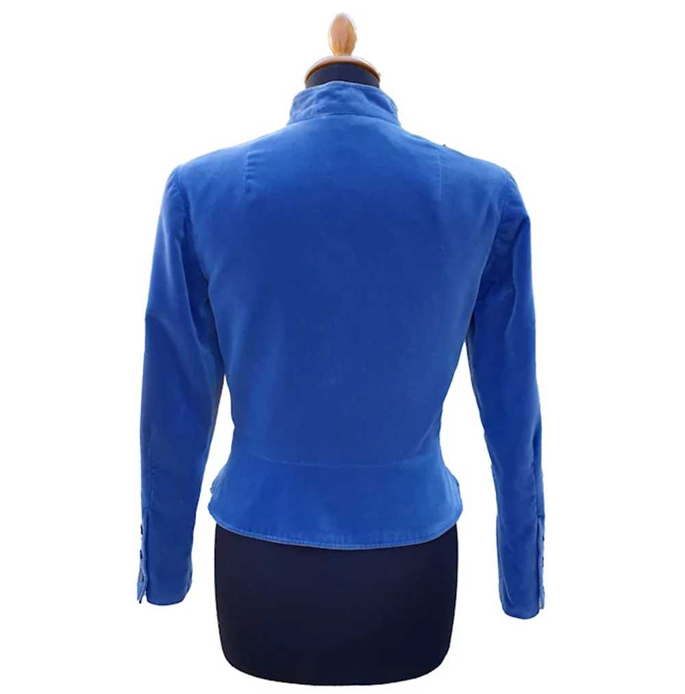 Woman's Blue Cotton Velvet Jacket | Long Sleeve J… - image 2