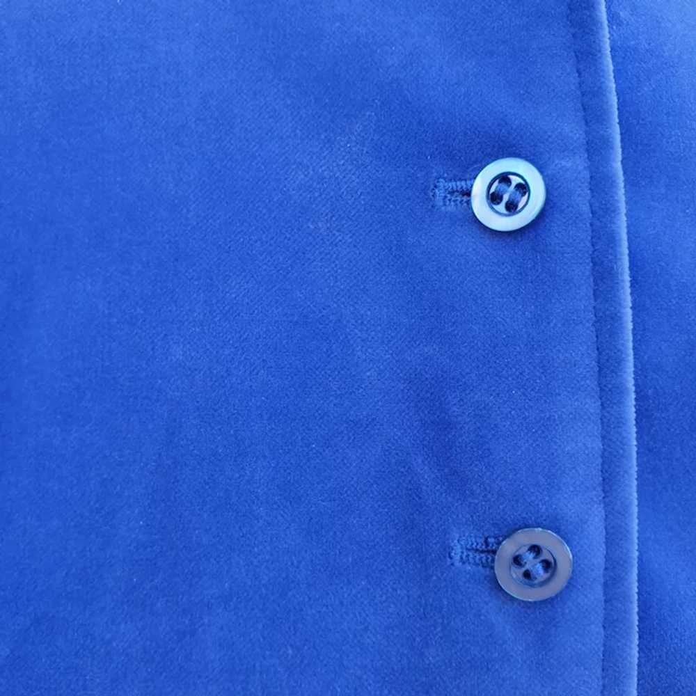 Woman's Blue Cotton Velvet Jacket | Long Sleeve J… - image 5
