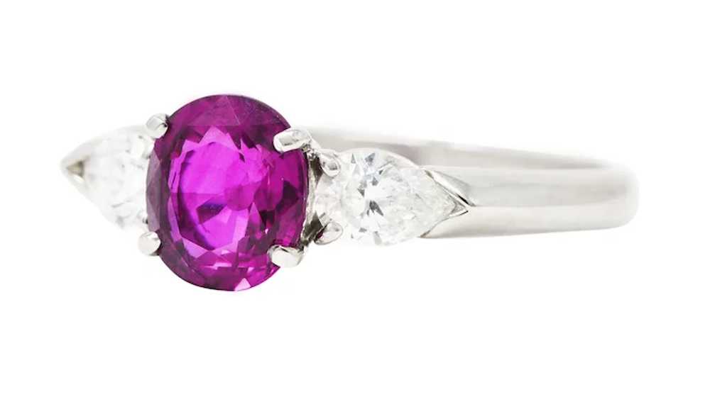 Contemporary 1.60 CTW Pink Sapphire Diamond Plati… - image 6