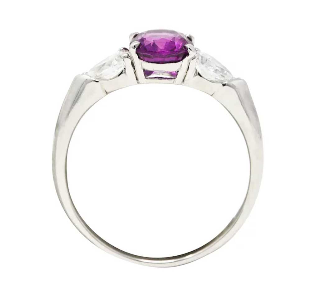 Contemporary 1.60 CTW Pink Sapphire Diamond Plati… - image 8